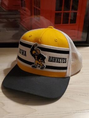 NCAA Iowa Hawkeyes Yellow and Black Mesh Trucker Hat